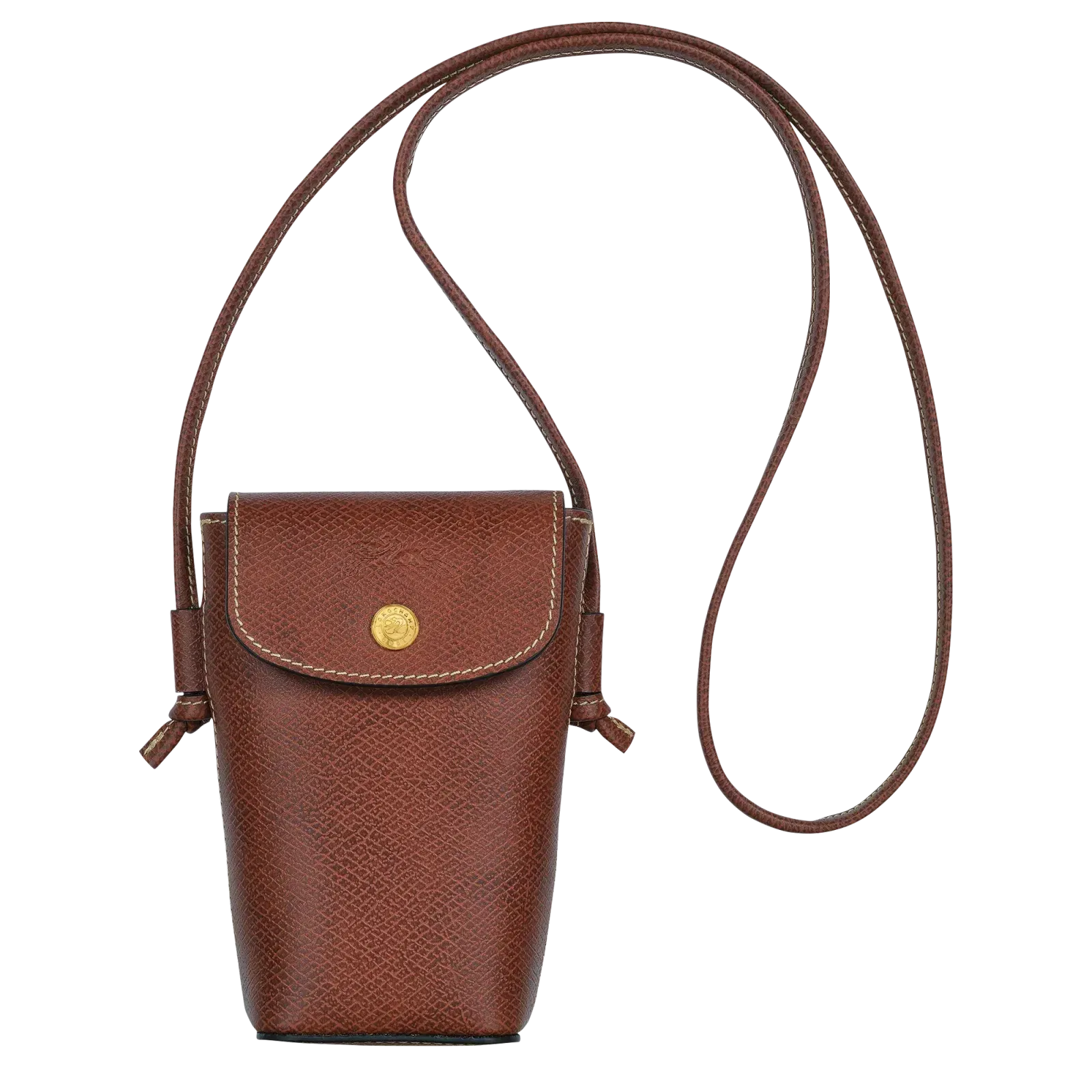 Longchamp Épure Phone case with leather lace Brown