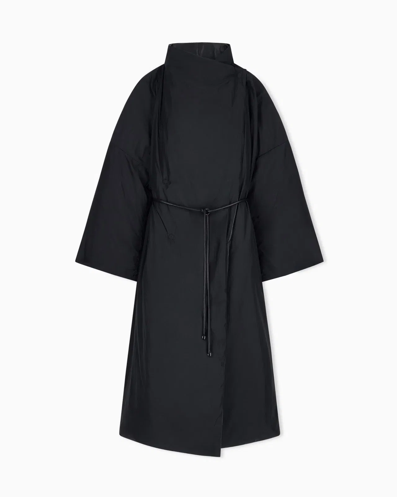 Emporio Armani reversible oversized long down jacket in lambskin nappa leather