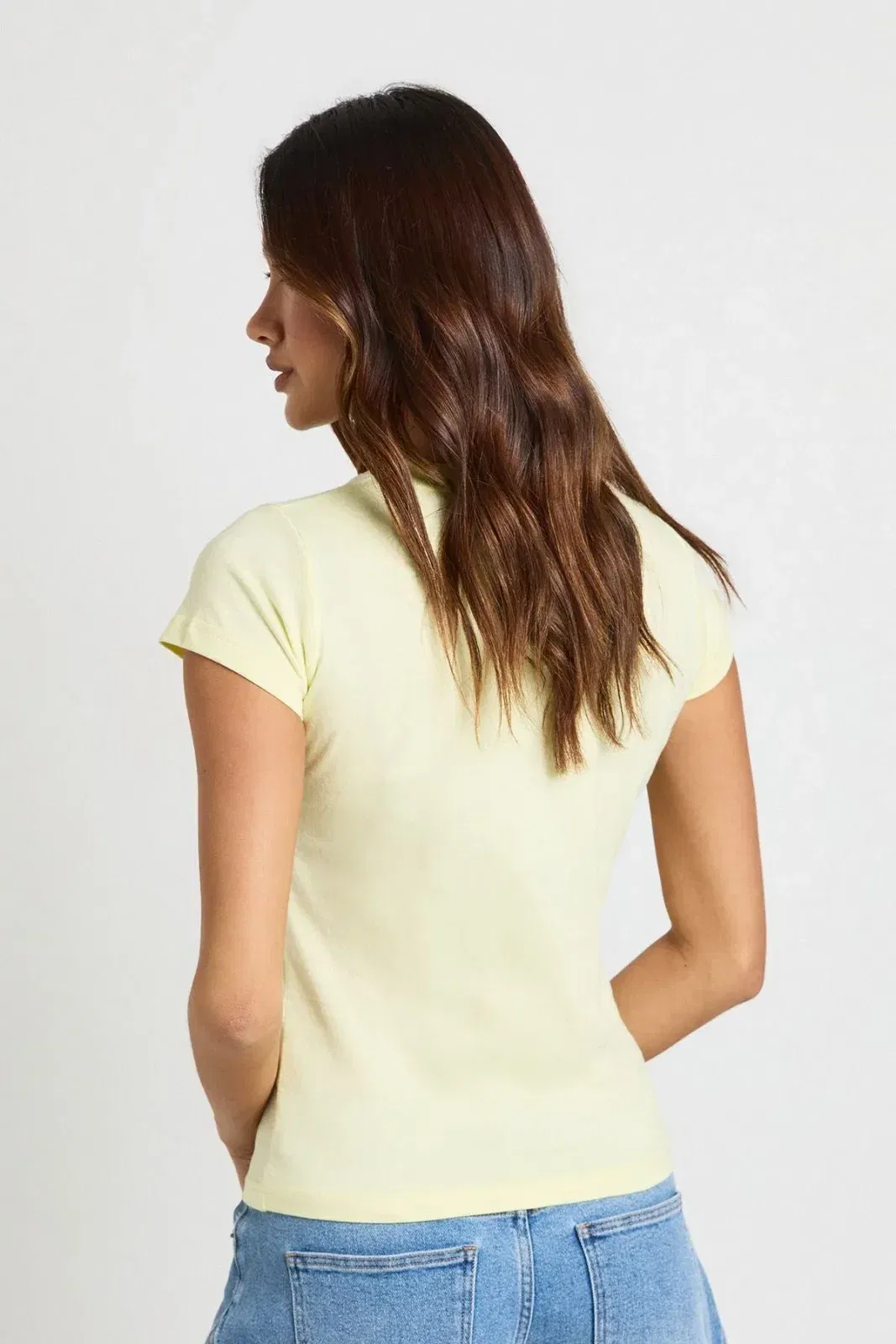 Basic Short Sleeve Longline Fitted Top