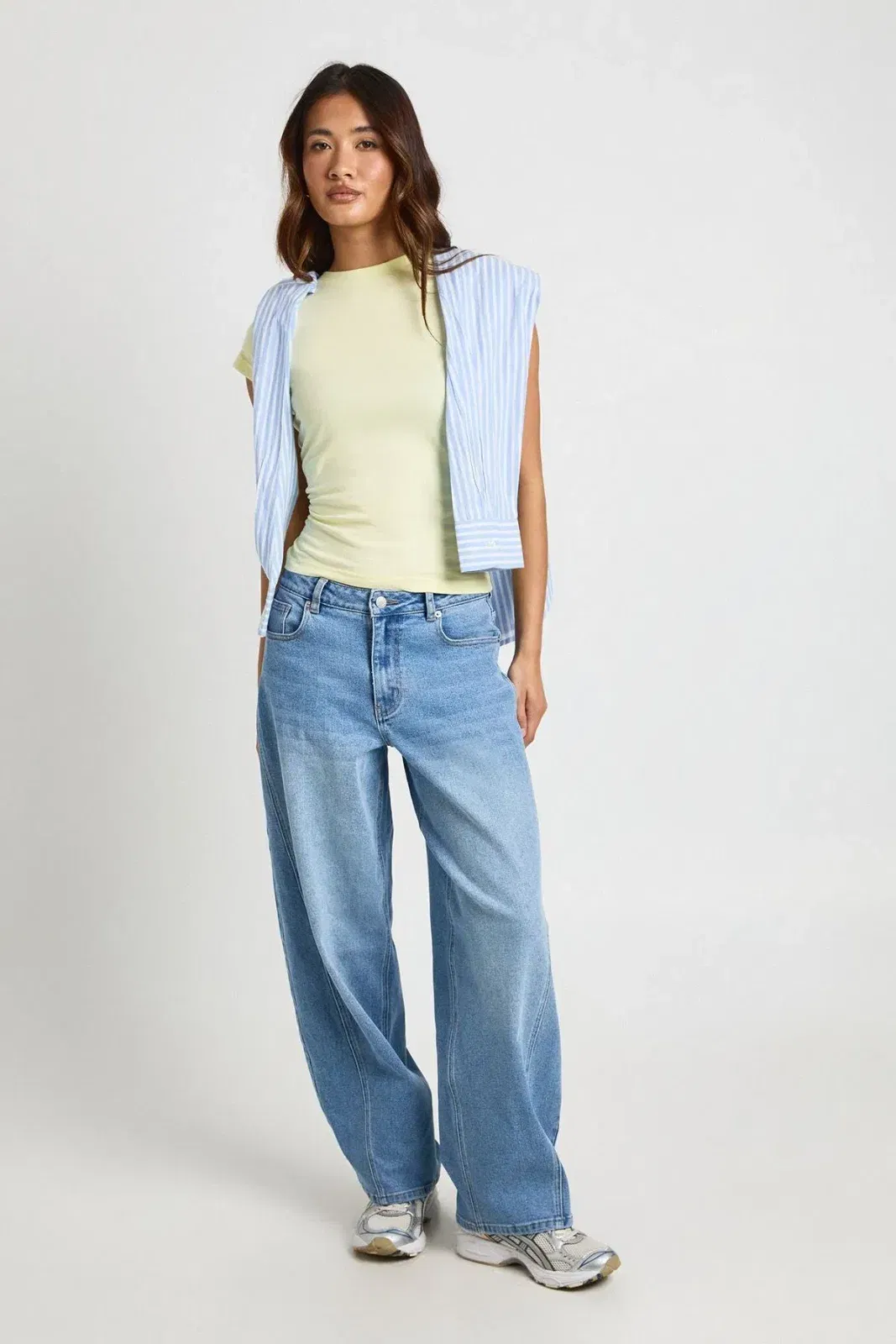 Basic Short Sleeve Longline Fitted Top