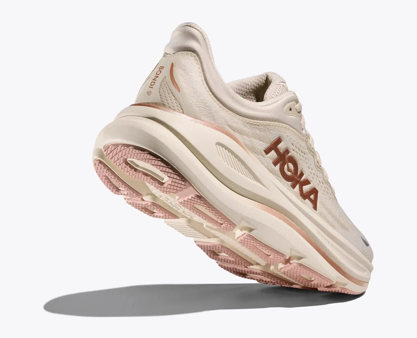Hoka Women'S Bondi 9 Oat Milk Rose Gold