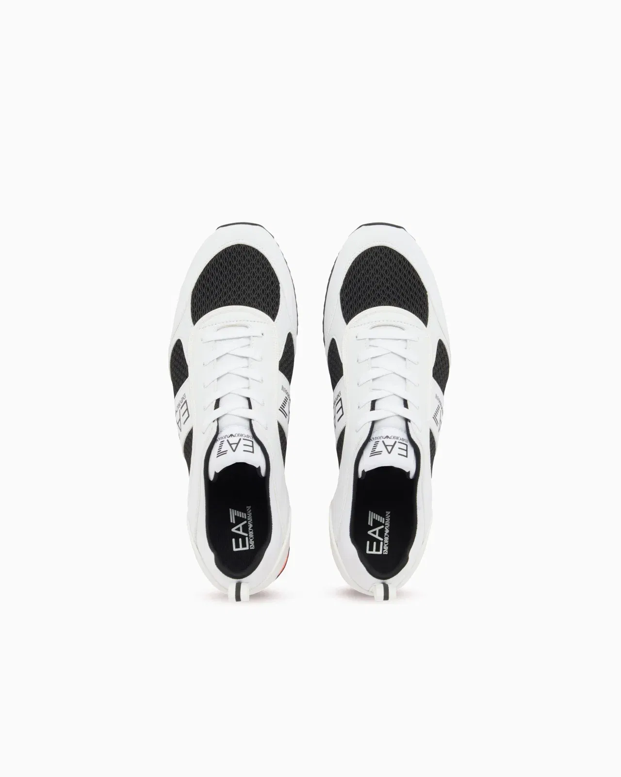 Ea7 Sneaker Black And White In Mesh With Rubber Sole Multicolored
