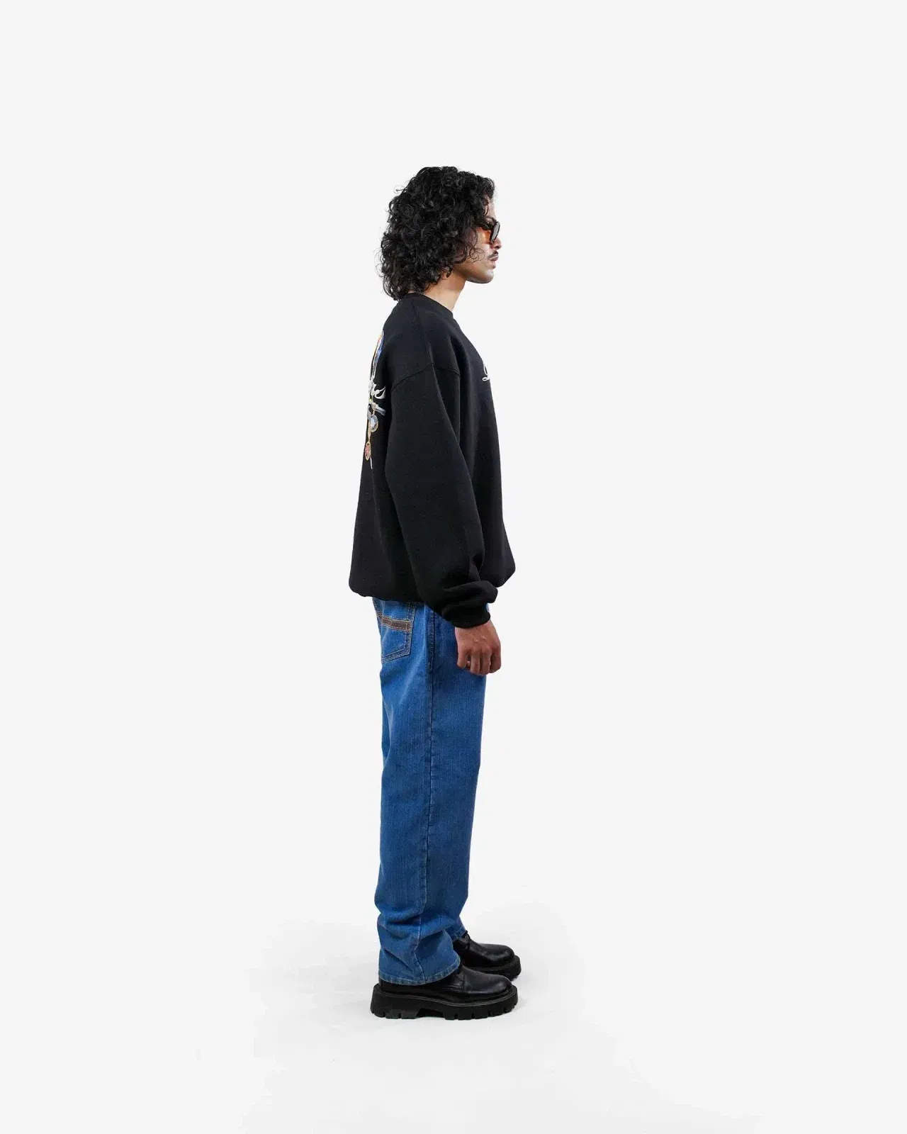 Rich Wings - Black Oversized Sweatshirt