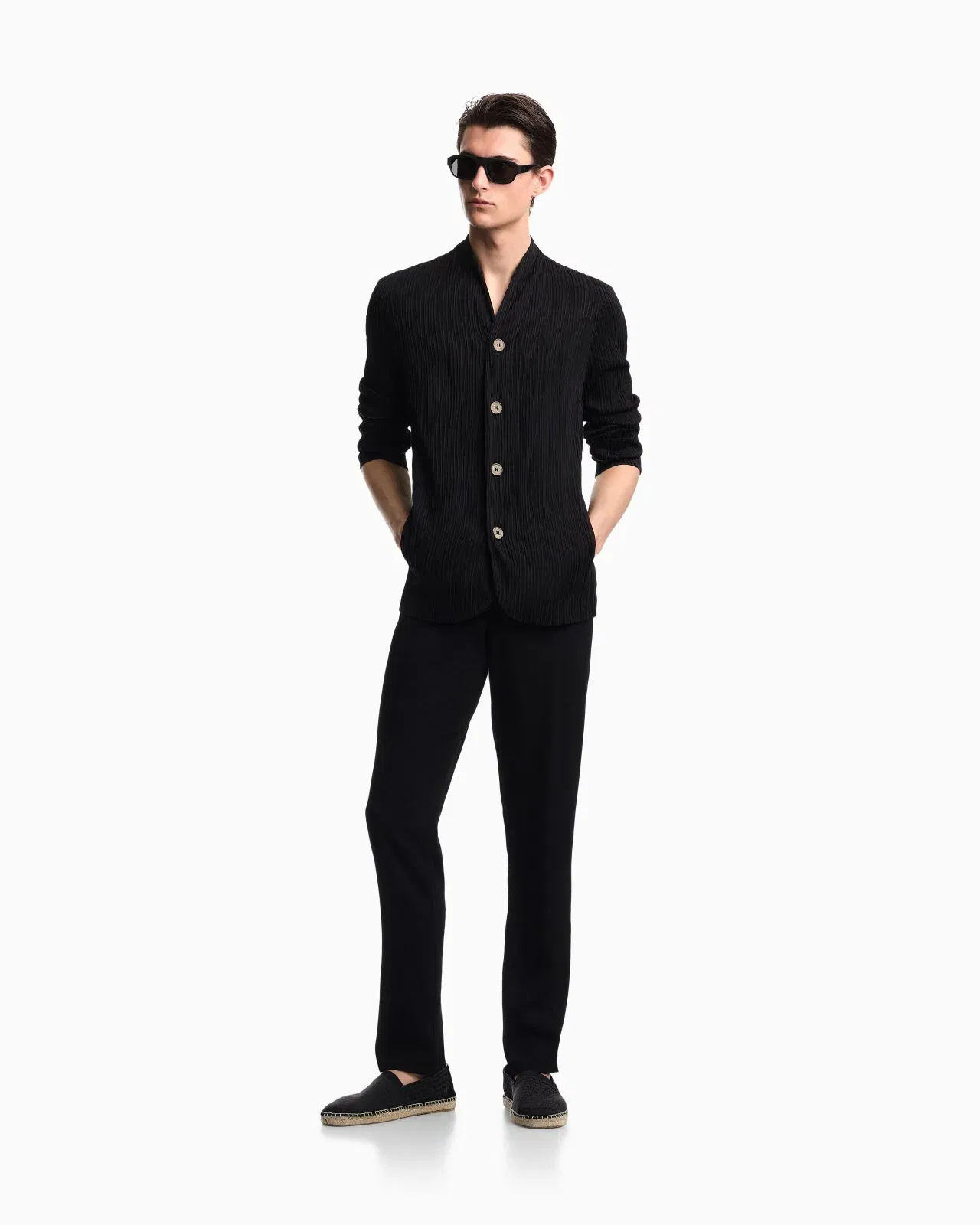 Emporio Armani Pleated effect fabric blazer