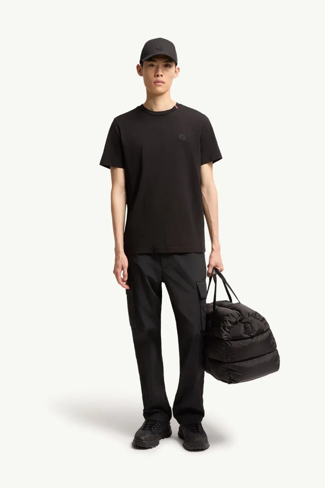 Moncler Logo Cotton T-Shirt Black Black
