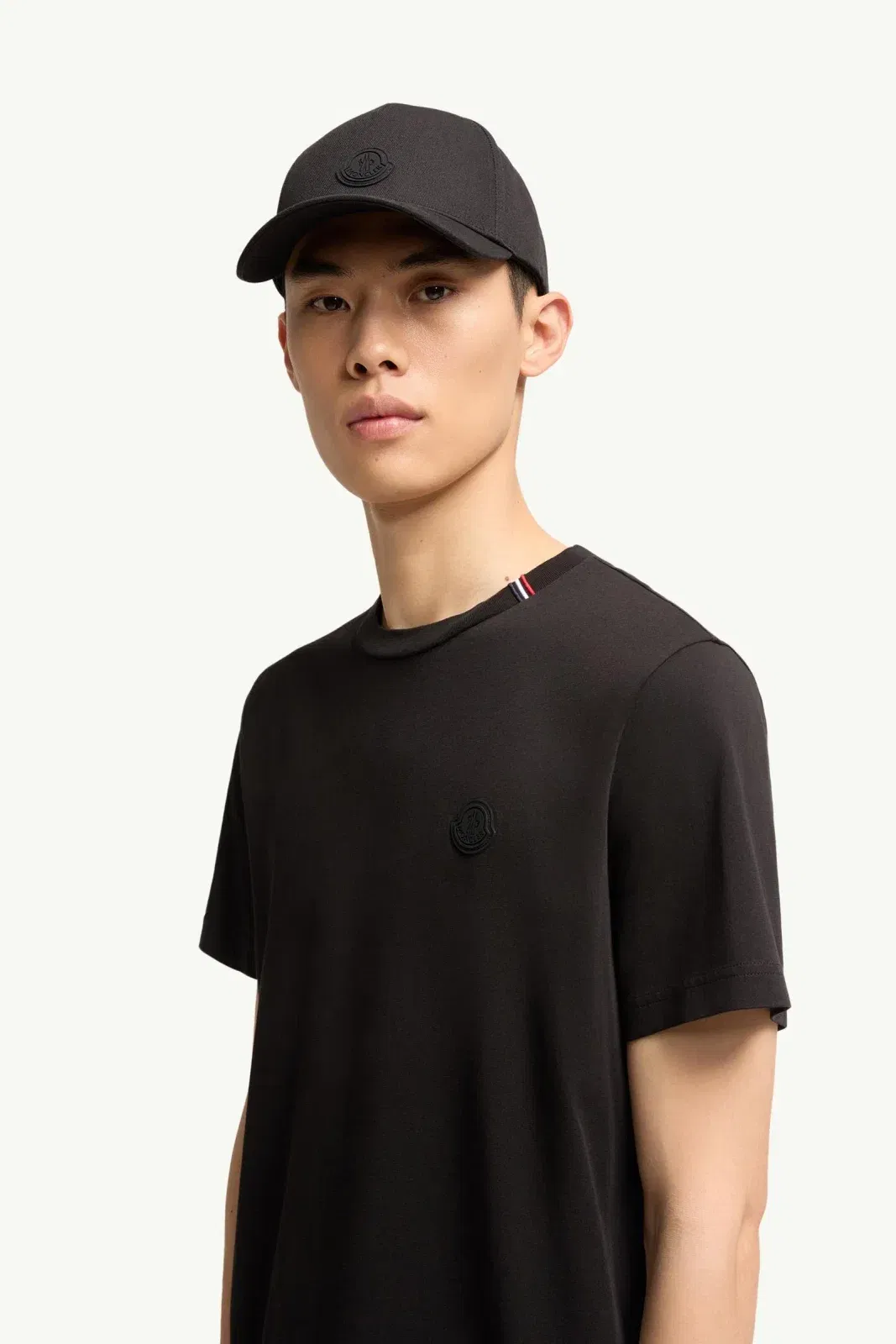 Moncler Logo Cotton T-Shirt Black Black