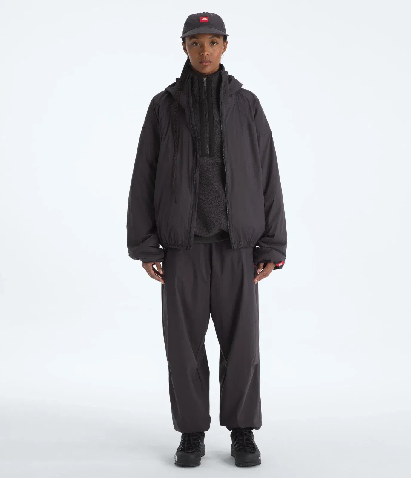 The North Face Men’s TNF™ Red Box Packable Hooded Wind Jacket Obsidian