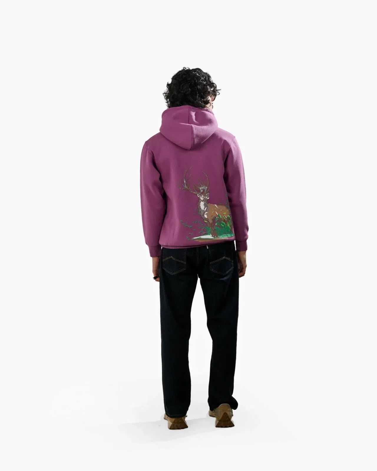 Wild Buck - Mauve Printed Hoodie For Men