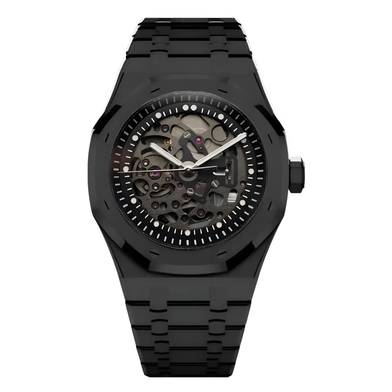 Seiko Mod Royal Seikoak Skeleton Full Black