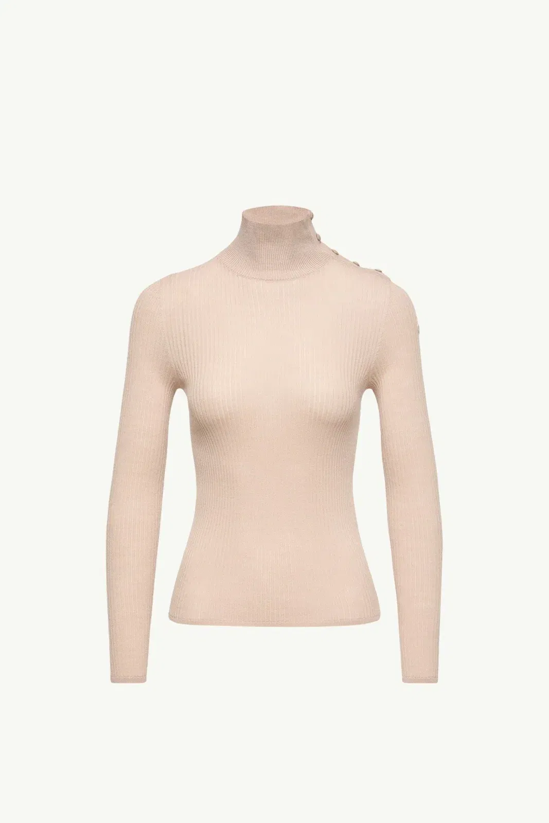Moncler Textured Wool Sweater Light Beige Light Beige