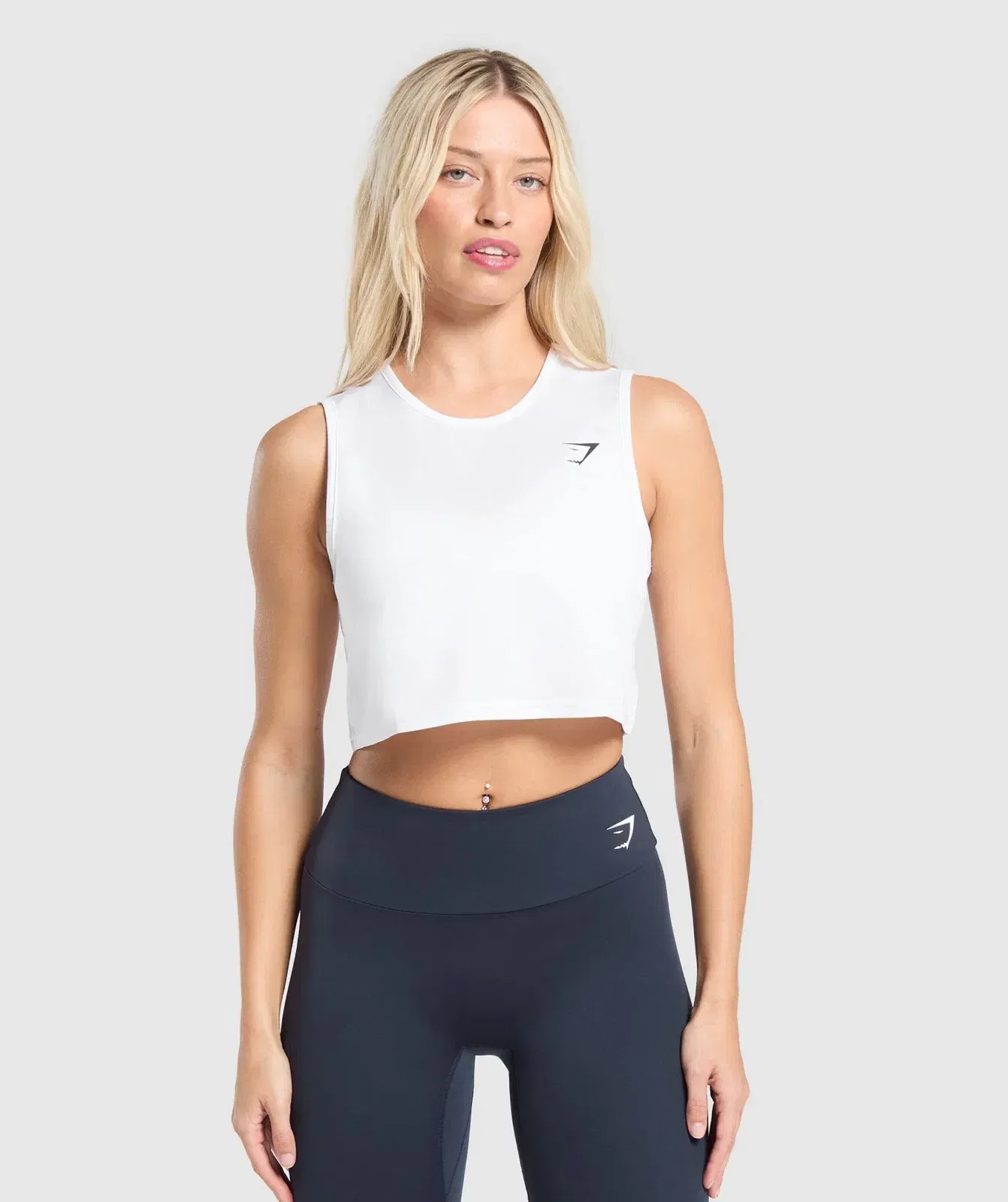 Women's Gymshark Training Crop Tank White