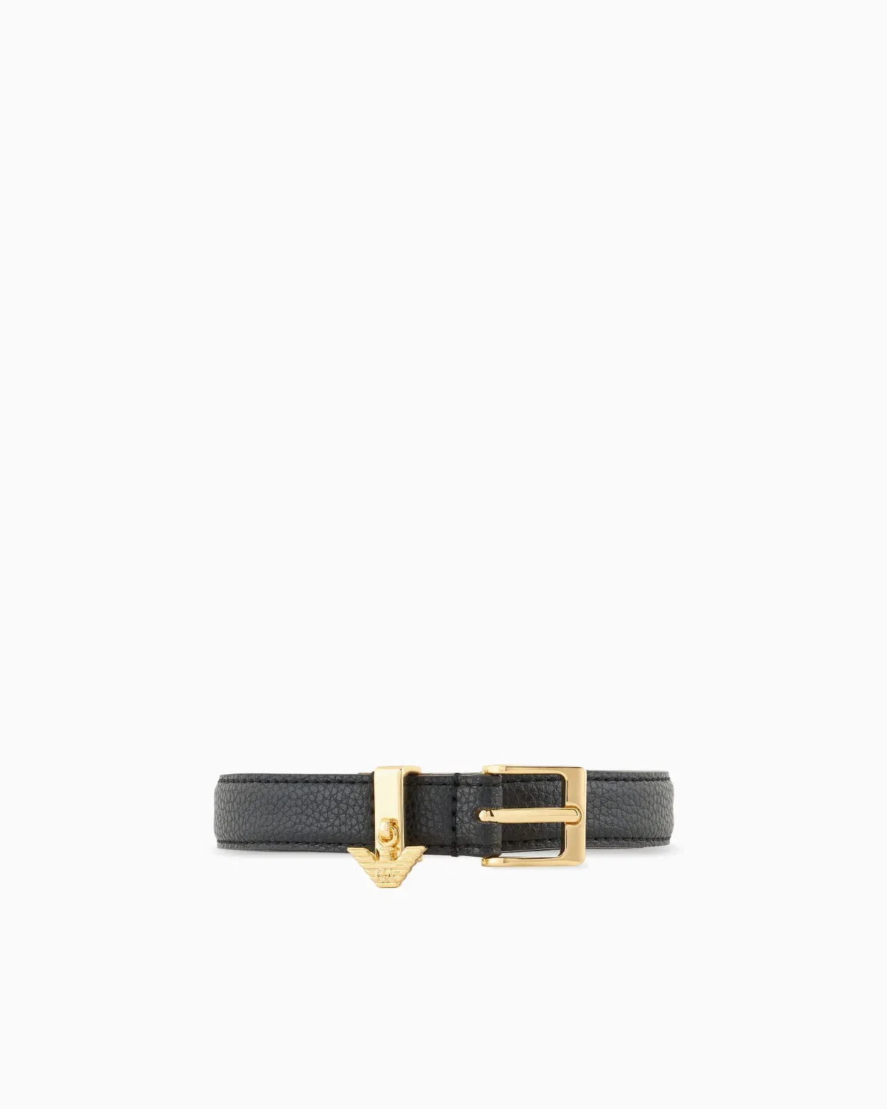 Emporio Armani Deer-print belt with eagle logo charm