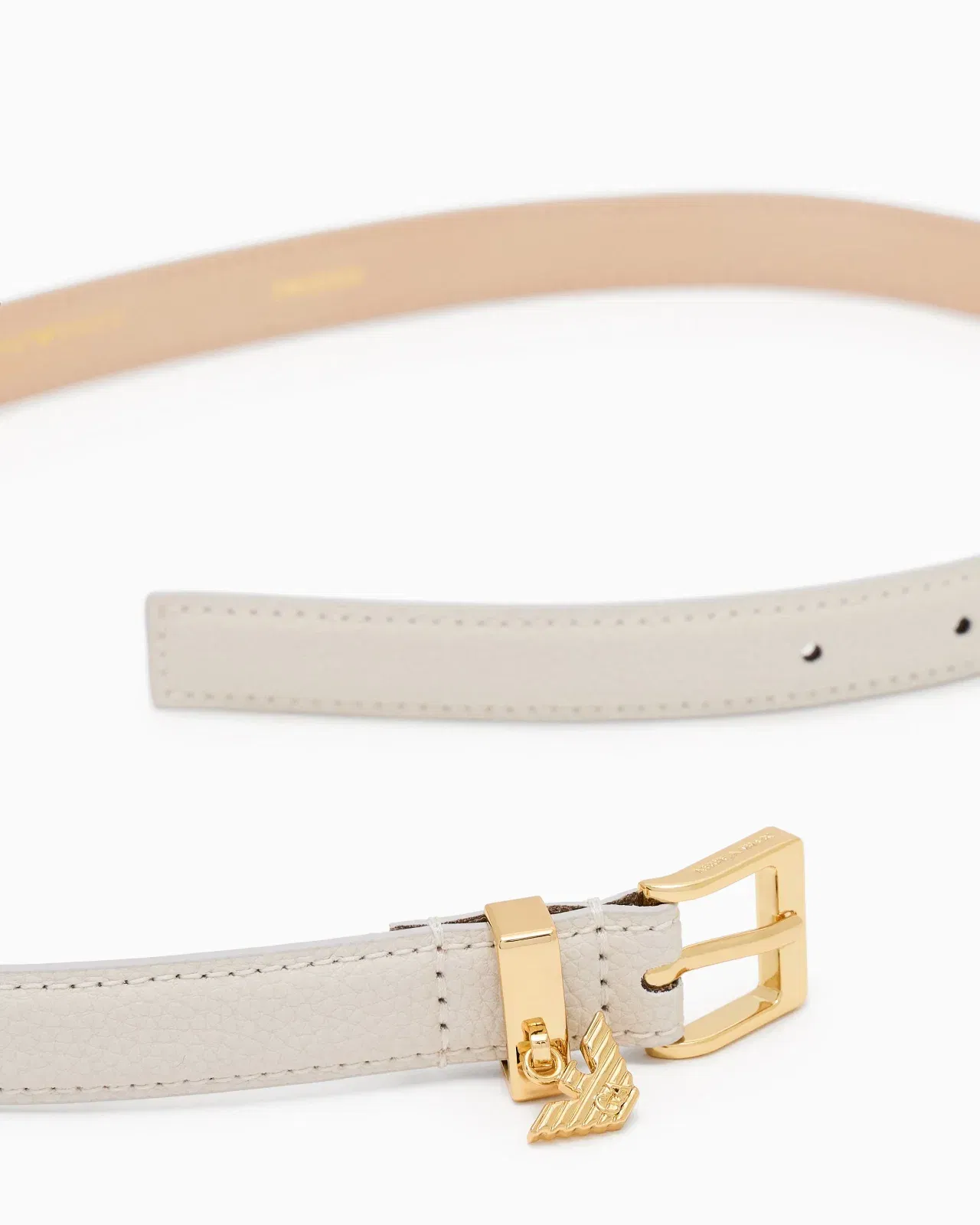 Emporio Armani Deer-print belt with eagle logo charm