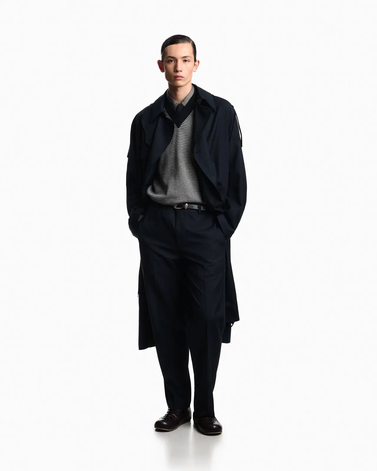 Emporio Armani Lyocell-blend jersey shirt with all-over micro-pattern print