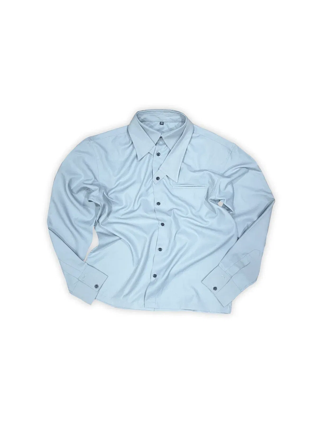 DETACH COLLAR SHIRT IN ASH BLUE
