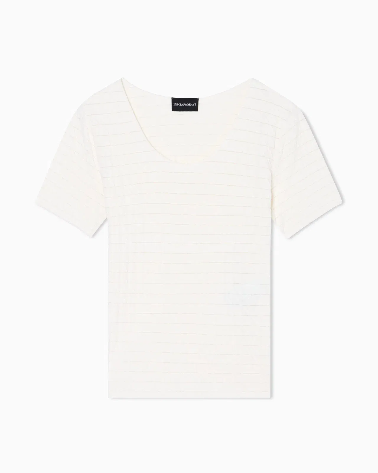 Emporio Armani Stretch nylon jersey jumper with jacquard motif