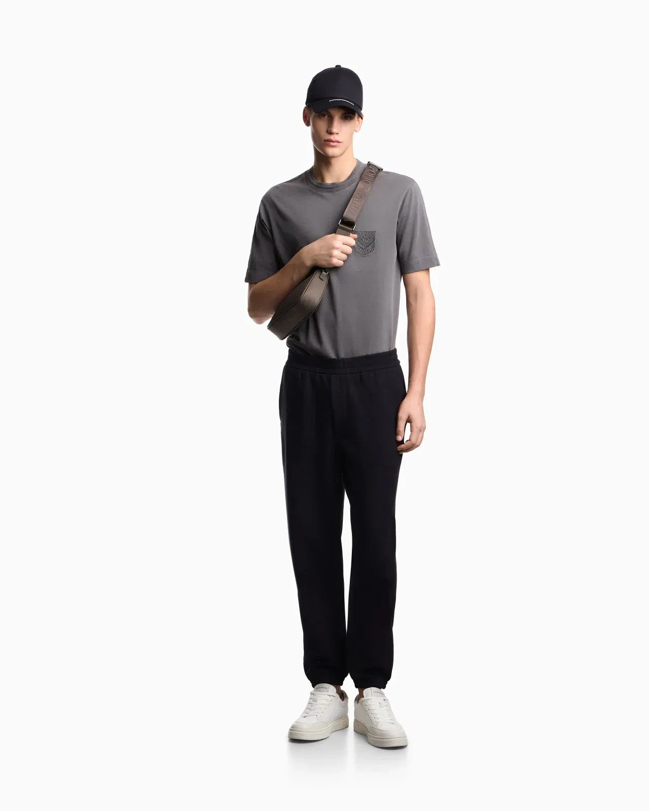 Emporio Armani Heavy jersey T-shirt with shield embroidery