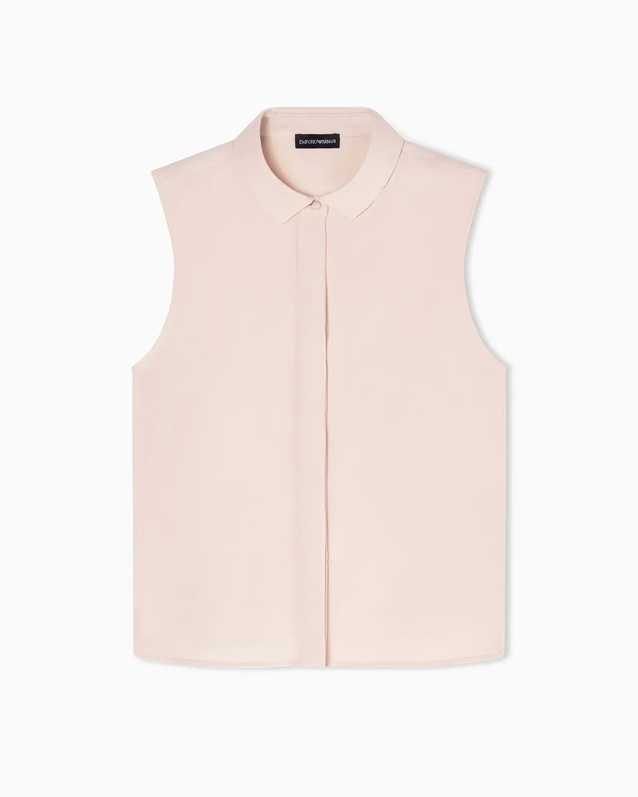 Emporio Armani Sleeveless shirt in technical gabardine