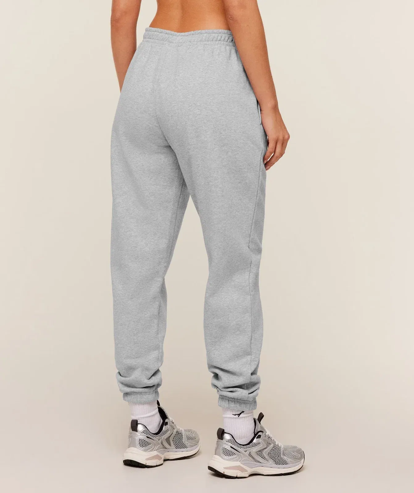 Women's Gymshark Worn Crest Graphic Joggers Light Grey Core Marl