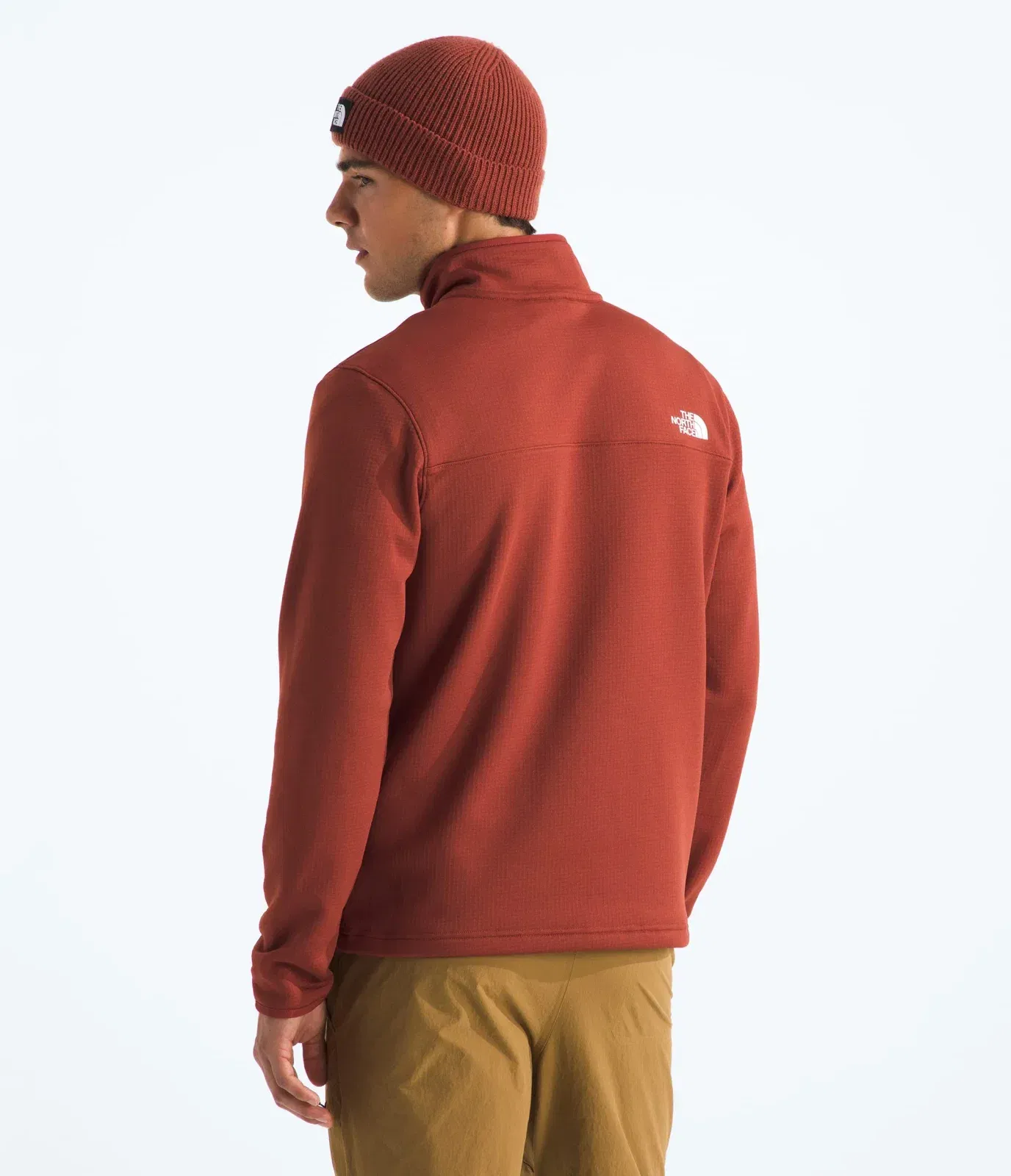 The North Face Men’s Cedar Trail Grid Fleece ¼-Zip Iron Clay