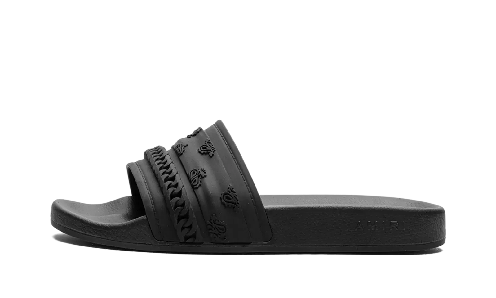 Amiri Bandana Moulded Slides Black Black