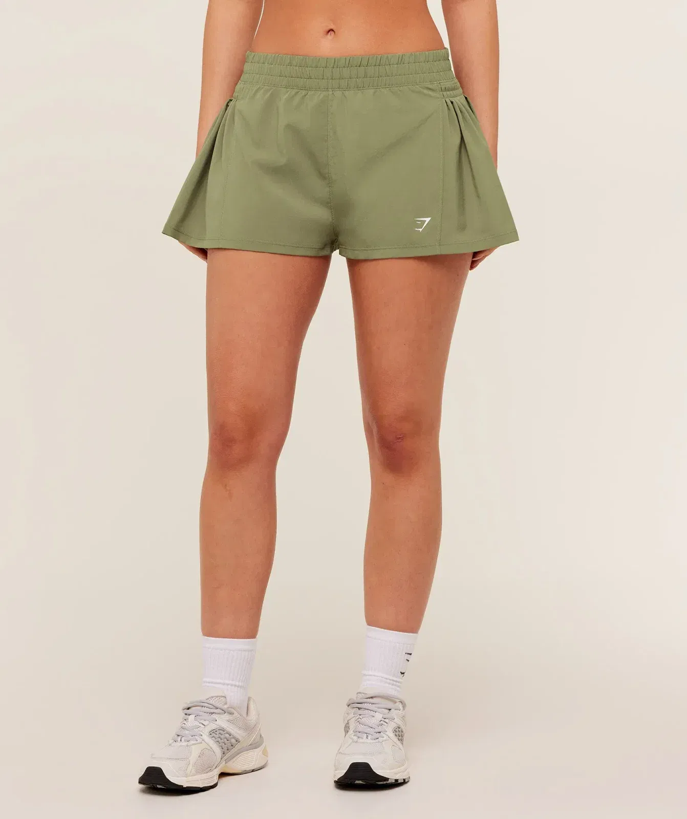 Gymshark Flutter Woven Shorts - GS Grounded Green