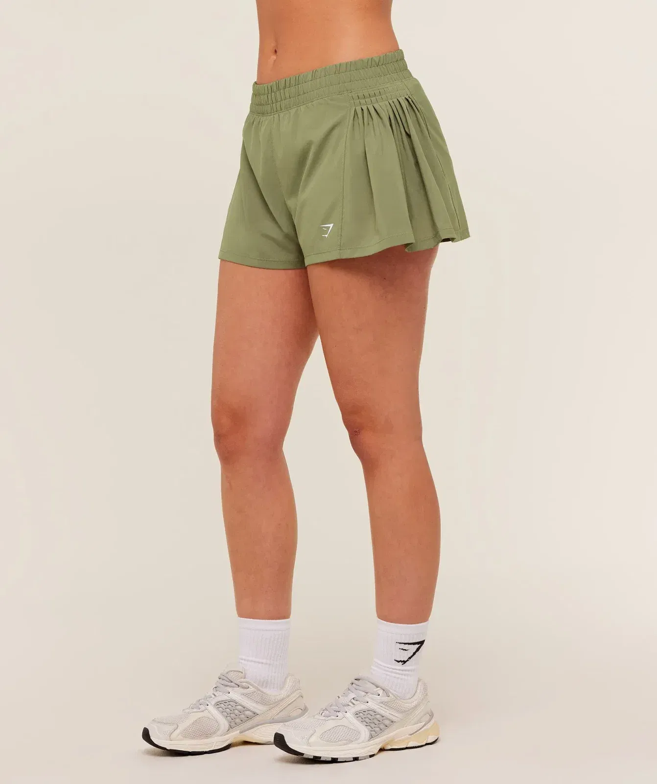 Gymshark Flutter Woven Shorts - GS Grounded Green