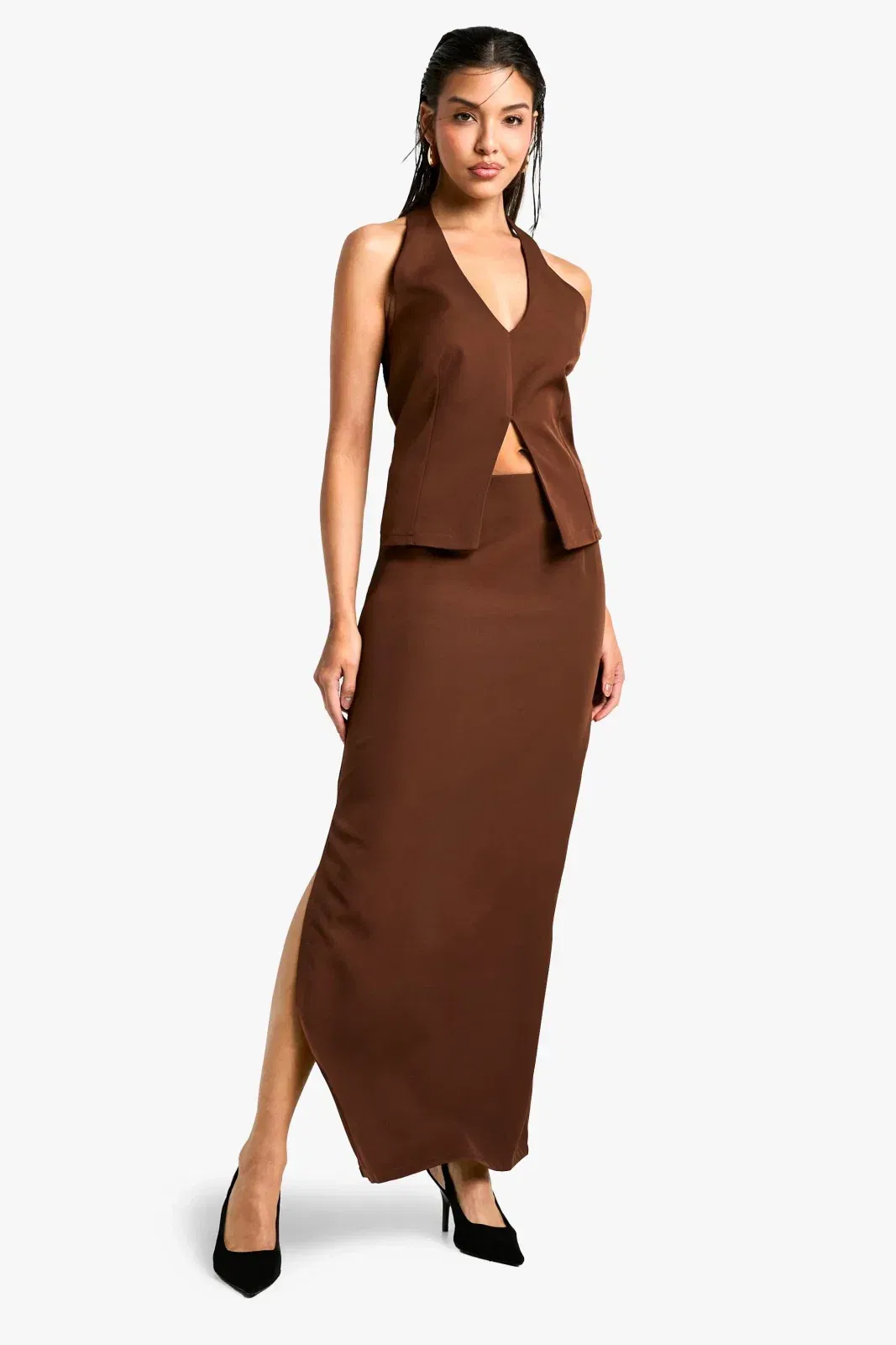 Woven Tailored Midaxi Skirt