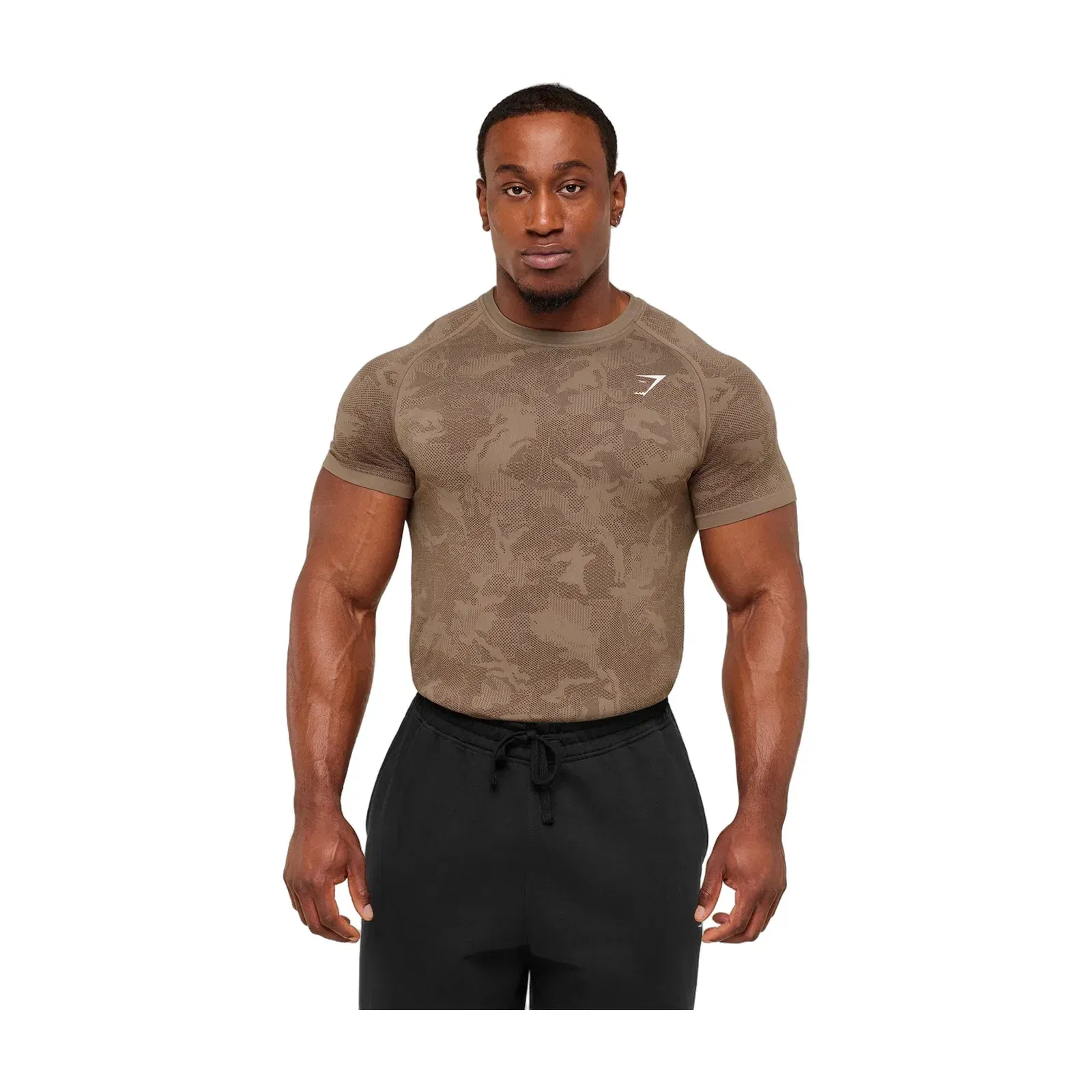 Gymshark Geo Seamless T-Shirt - Lifestyle Brown / Archive Brown