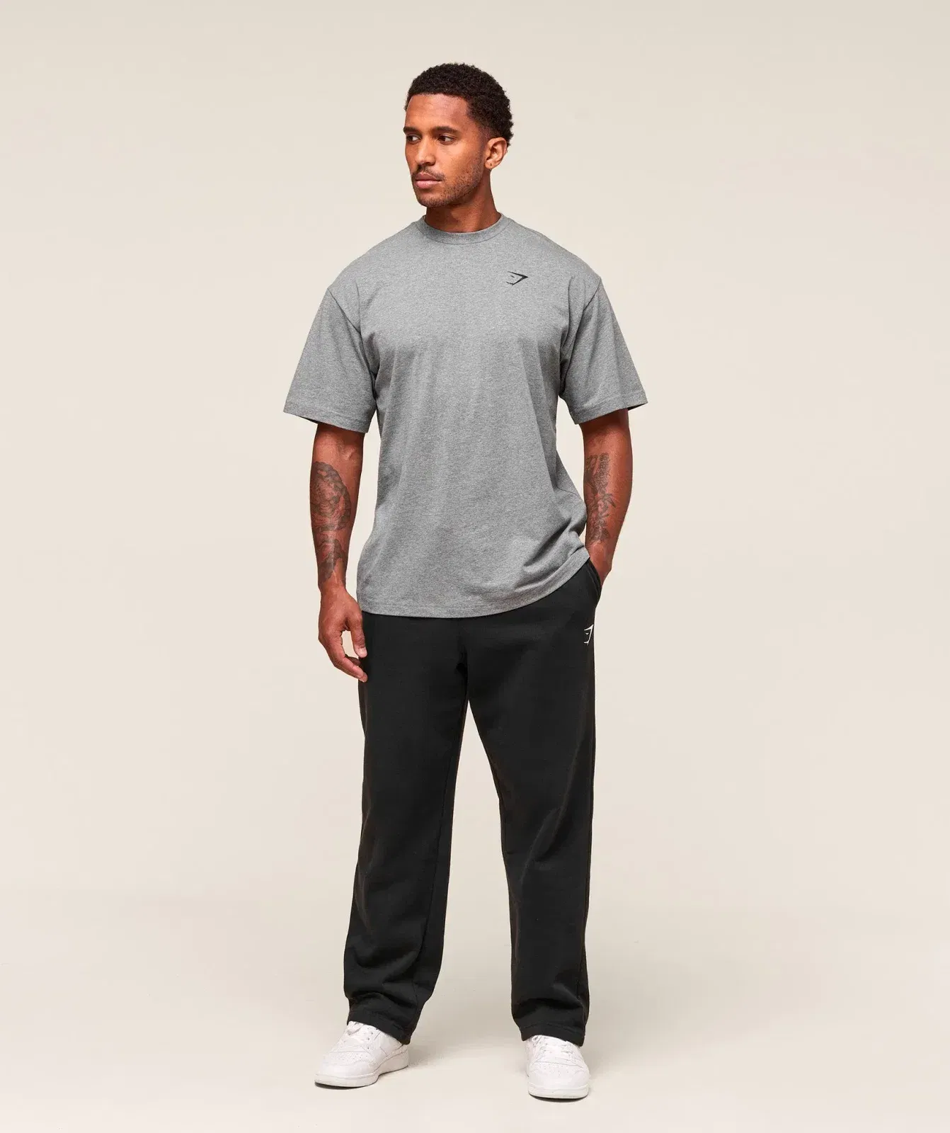 Gymshark Essential Oversized T-Shirt - Charcoal Grey Marl
