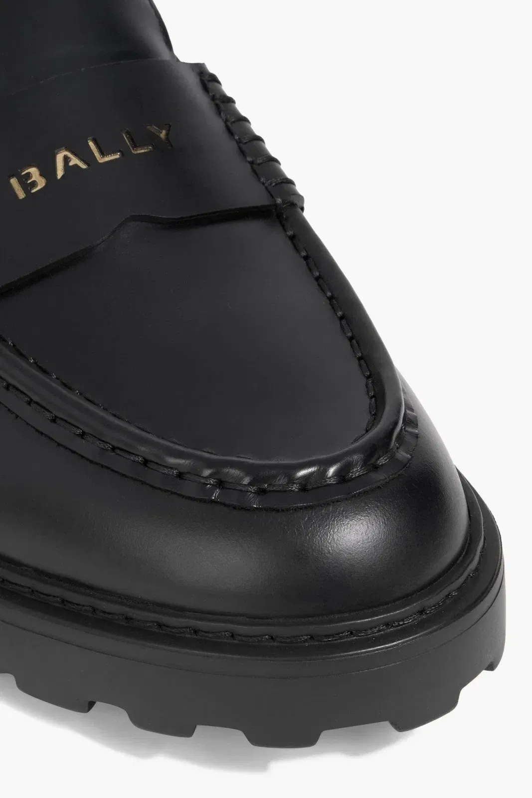 Bally Laely Laser-Cut Leather Loafers Black Women's