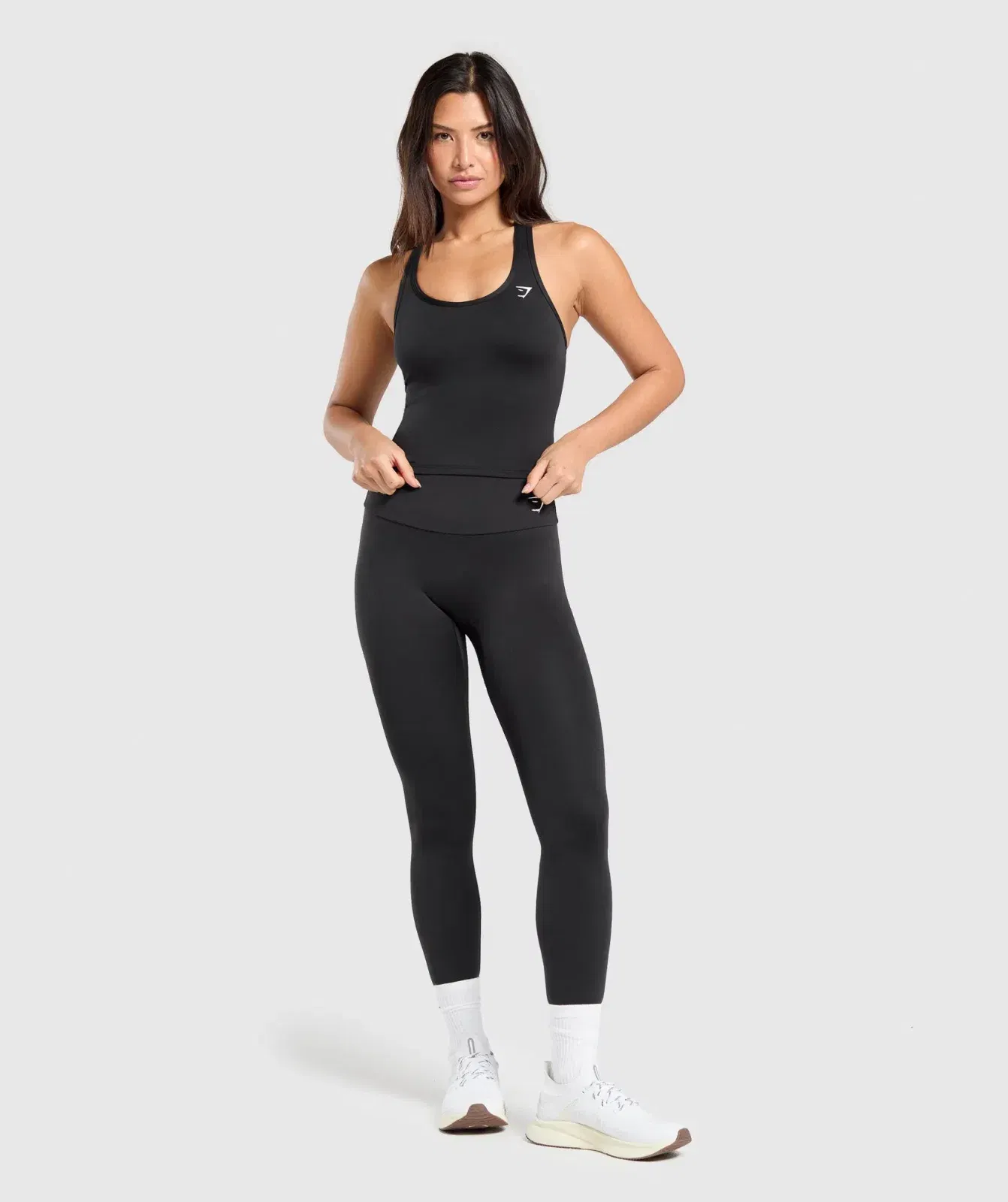 Women's Gymshark Training Racer Midi Tank Black