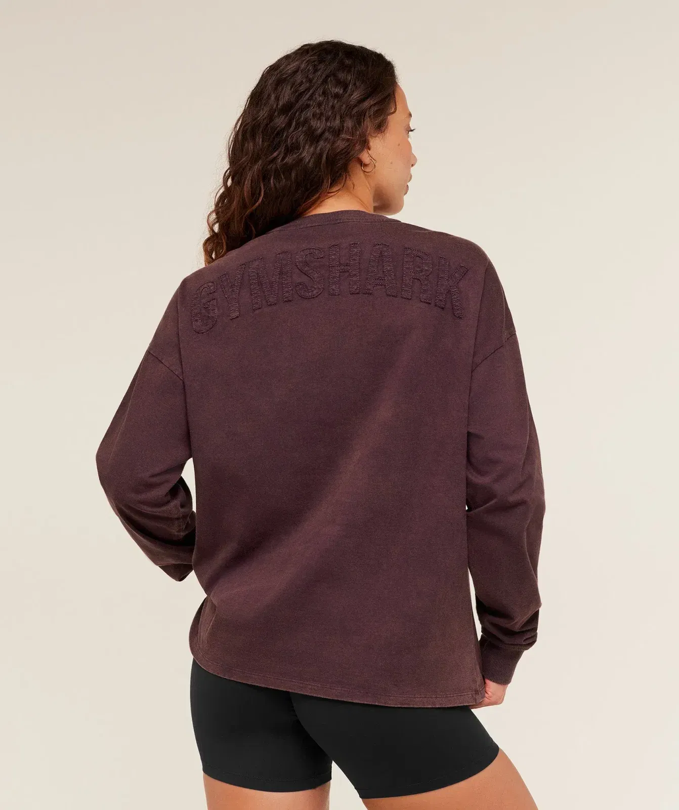 Gymshark Power Washed Long Sleeve Top - Cherry Purple/Acid Wash