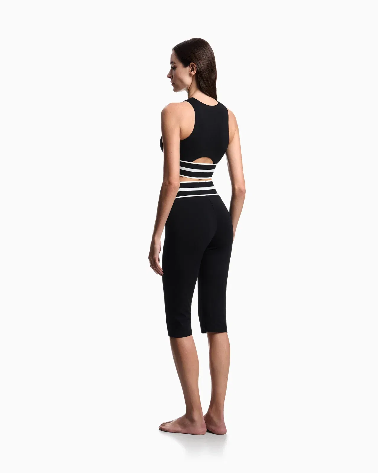 Emporio Armani organic jersey crop top with logo band
