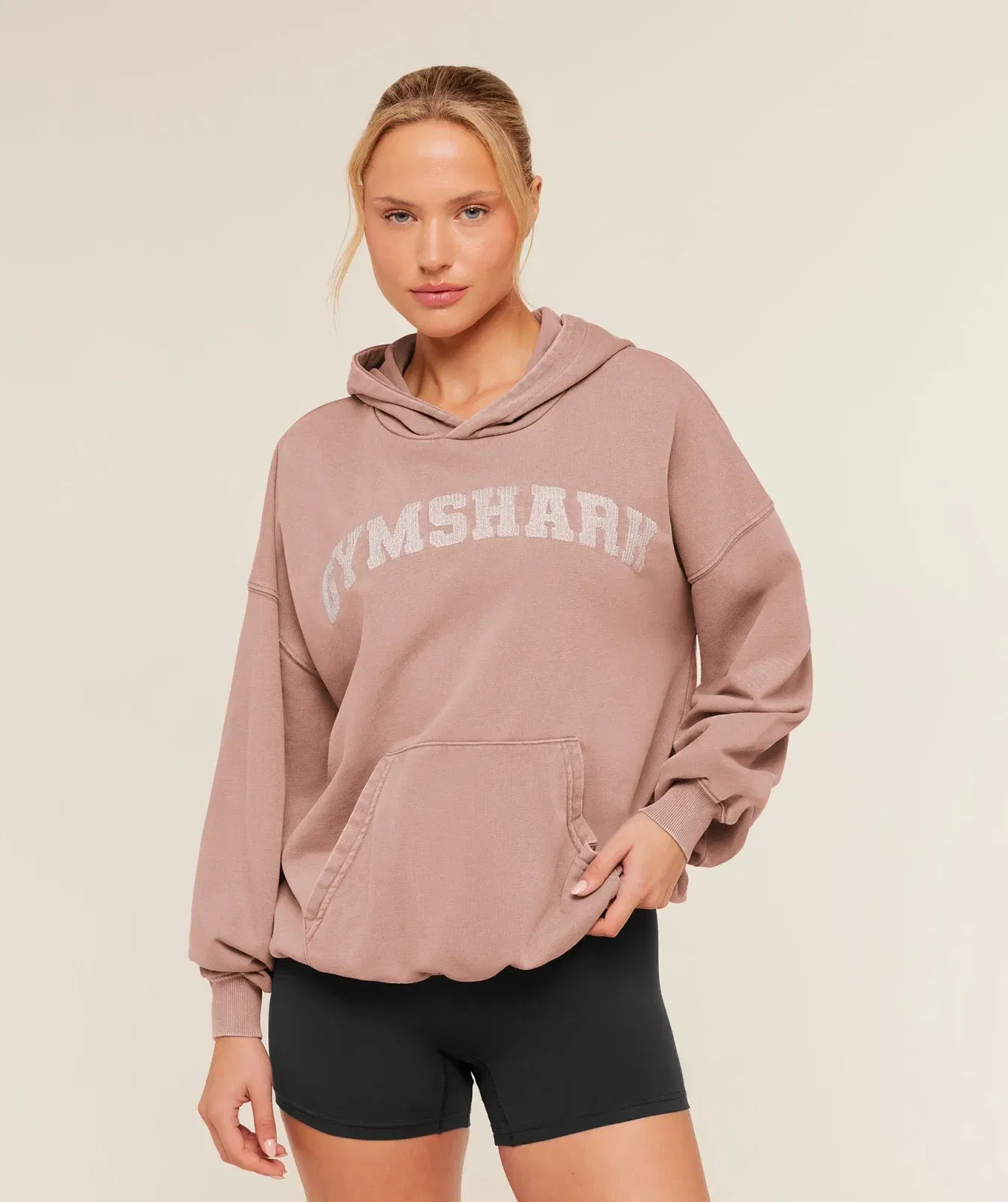 Women's Gymshark Chainstitch Graphic Hoodie Chestnut Pink