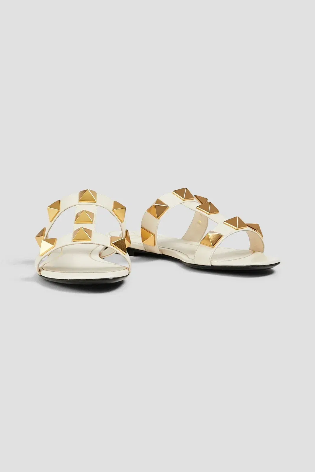 Valentino Garavani Roman Stud Leather Slides Ivory Women's