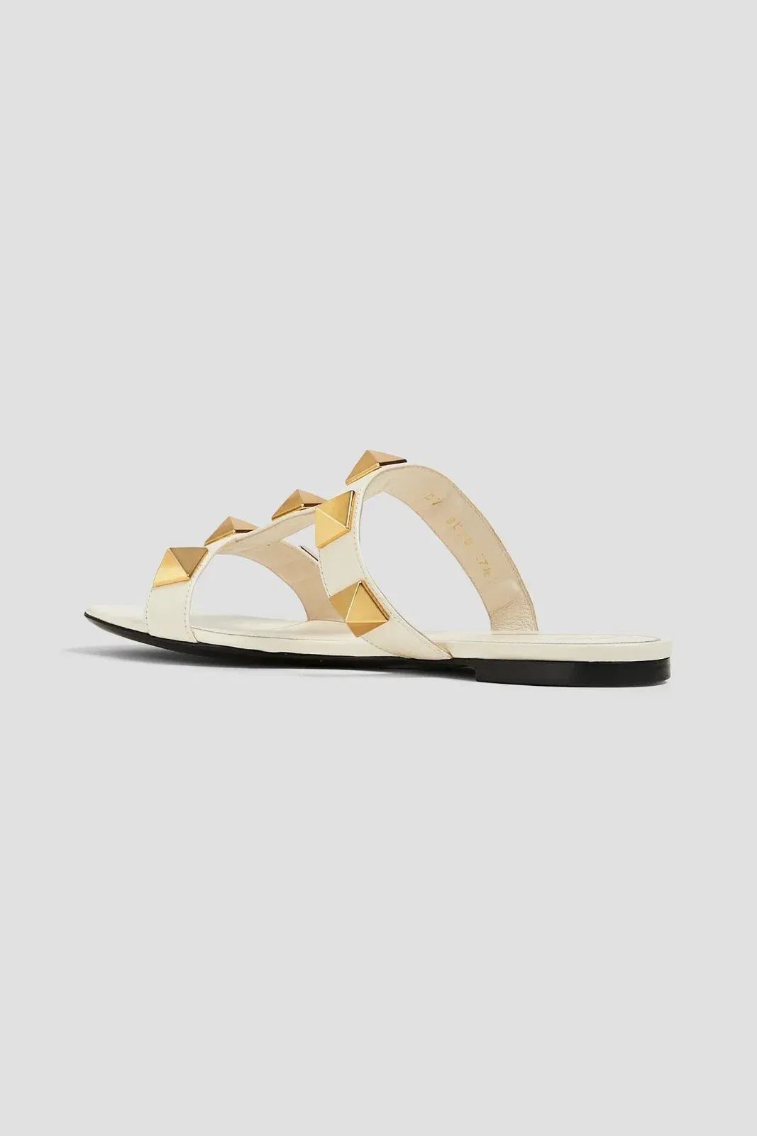 Valentino Garavani Roman Stud Leather Slides Ivory Women's