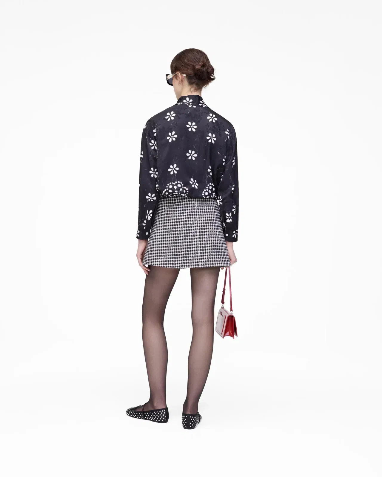 Trompe L'Oeil Eyelet Bow Blouse