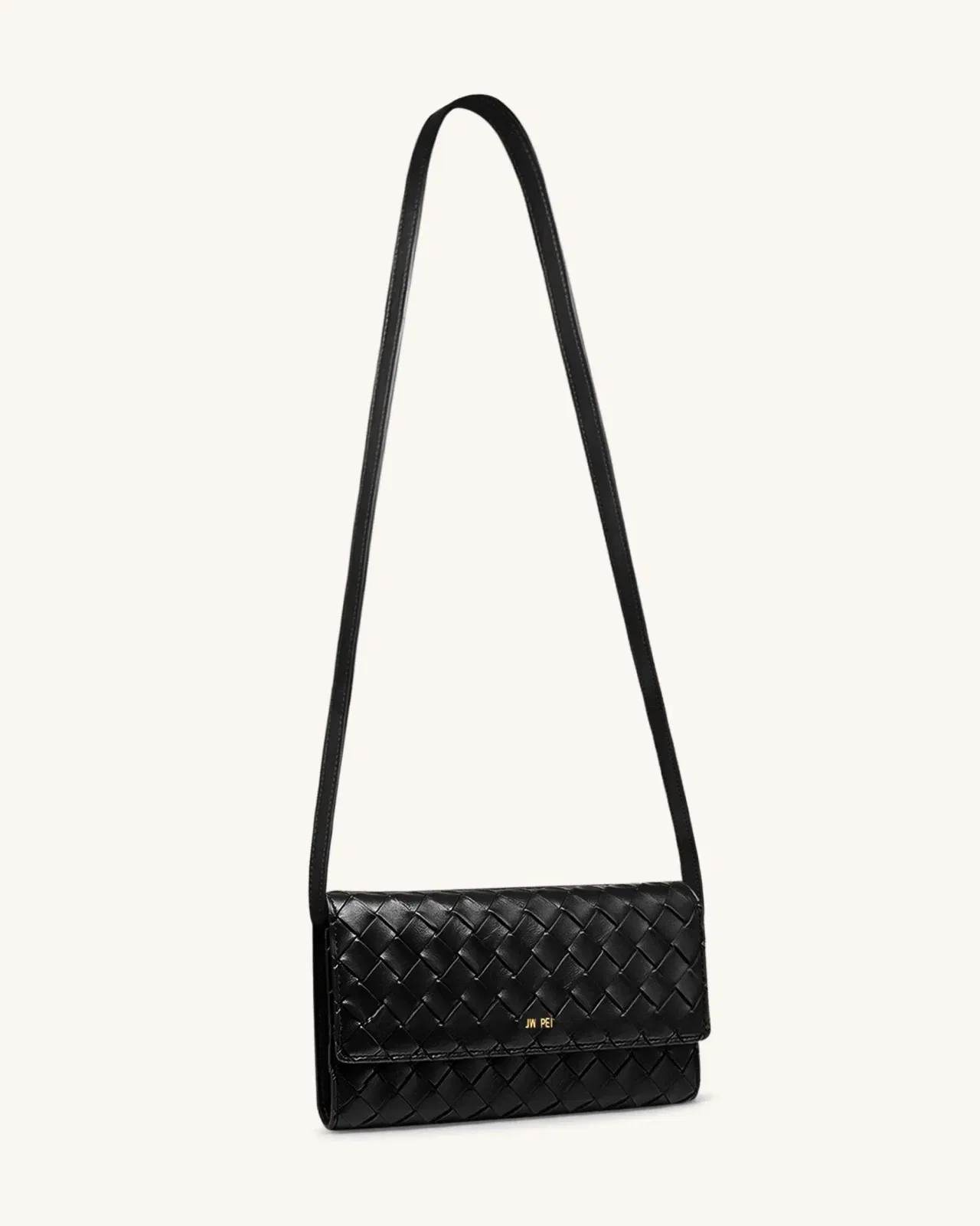 Woven Texture Flap Wallet - Chocolate