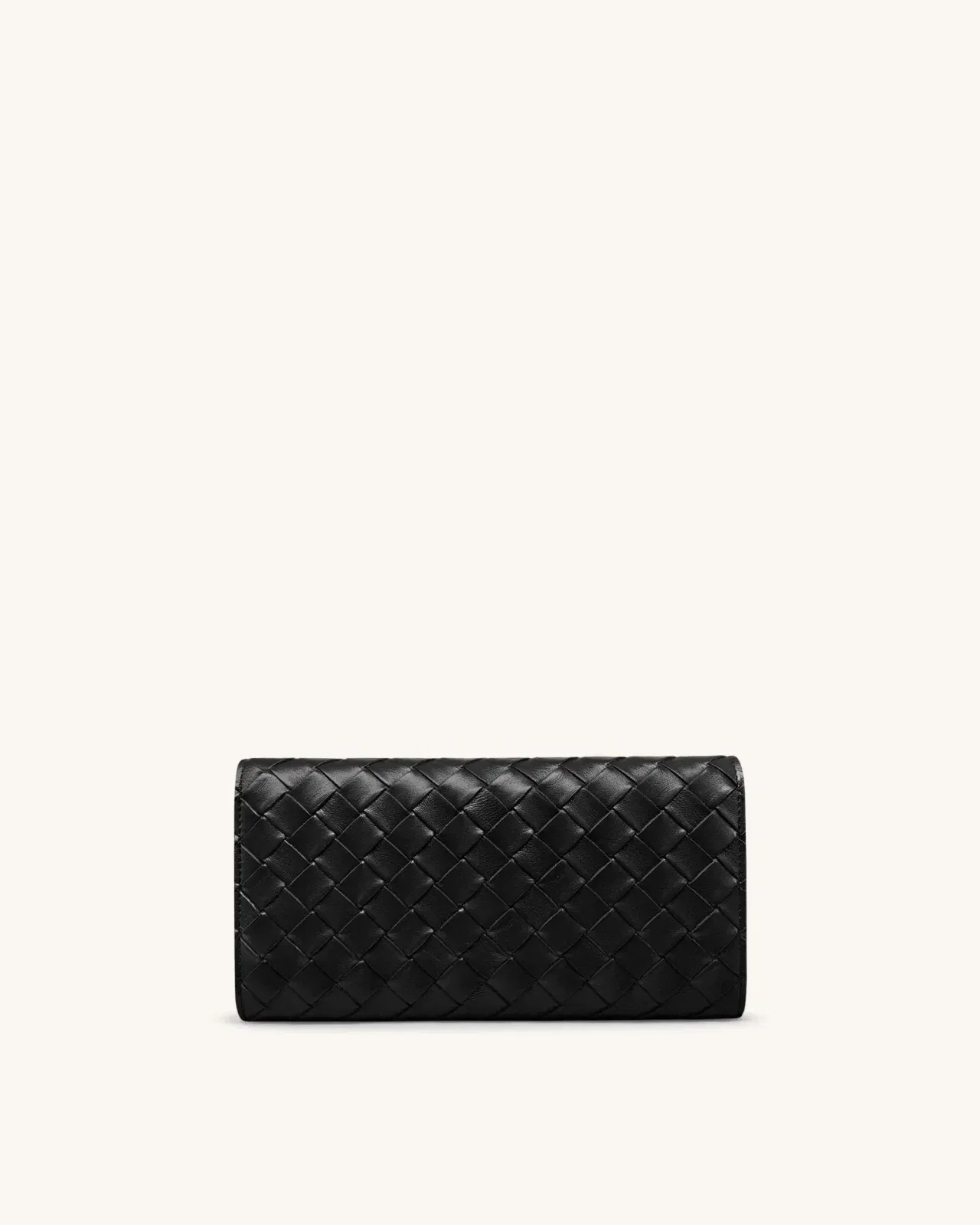 Woven Texture Flap Wallet - Chocolate