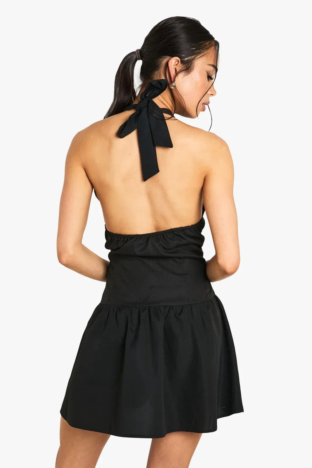 Halterneck Button Down Smock Dress