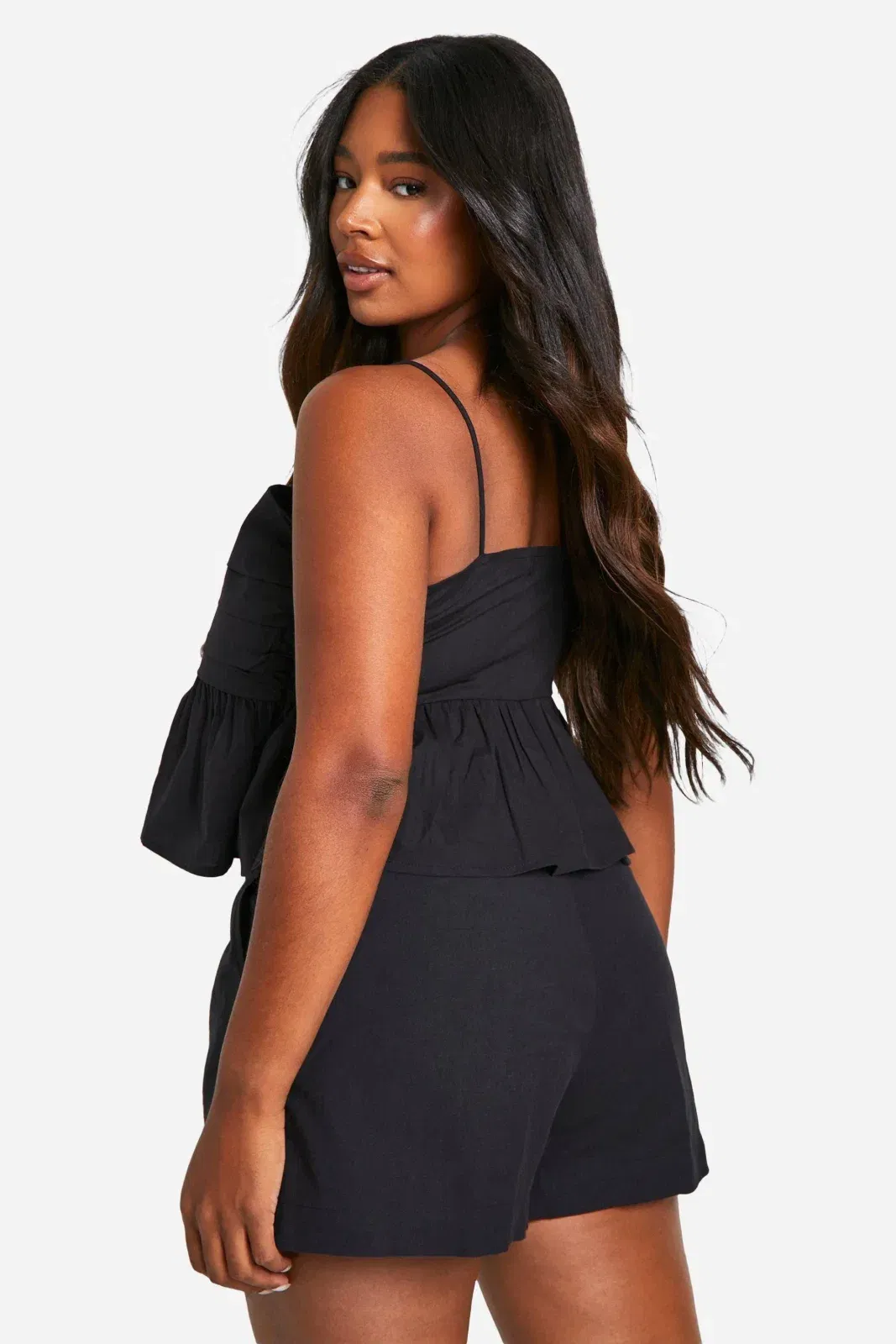 Plus Cotton Poplin Ruched Top