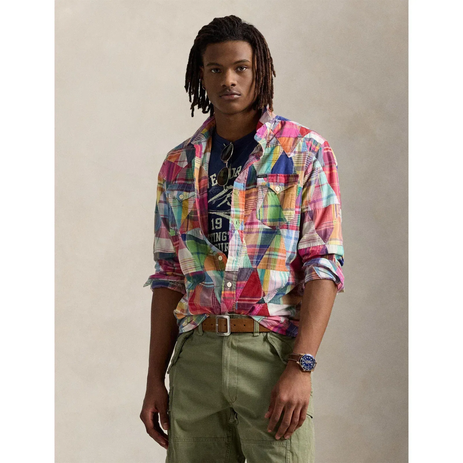 Madras Long Sleeve Tailored Fit Shirt