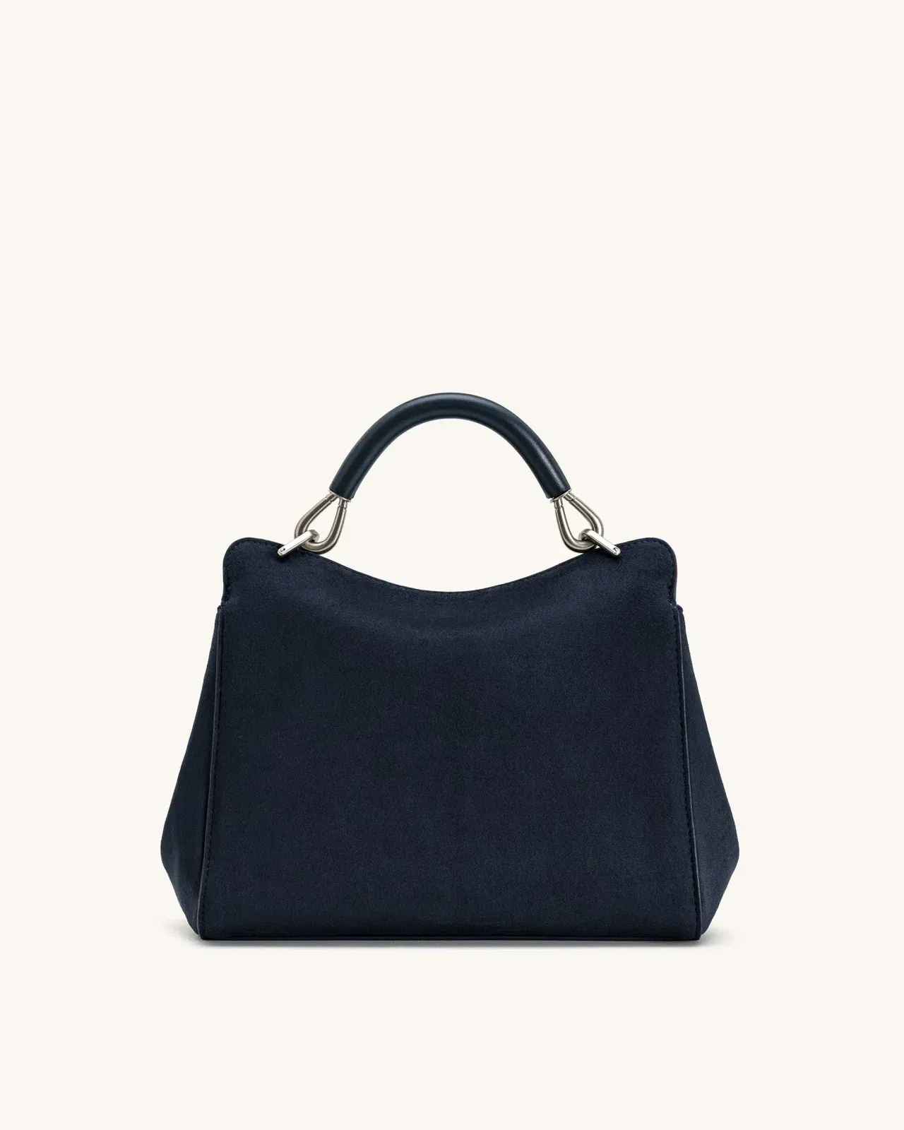 Lucia Classic Faux Suede Top Handle Bag - Taupe