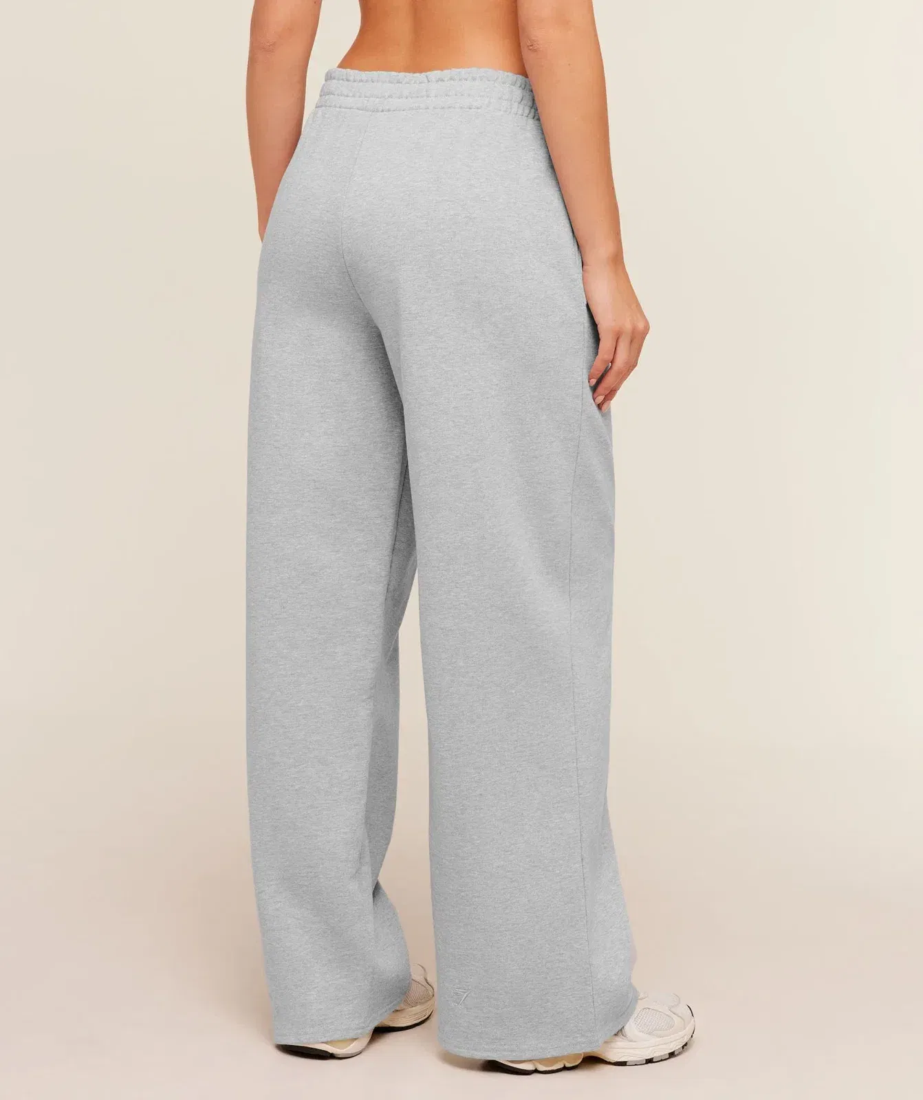 Women's Gymshark Script Embroidery Joggers Light Grey Core Marl