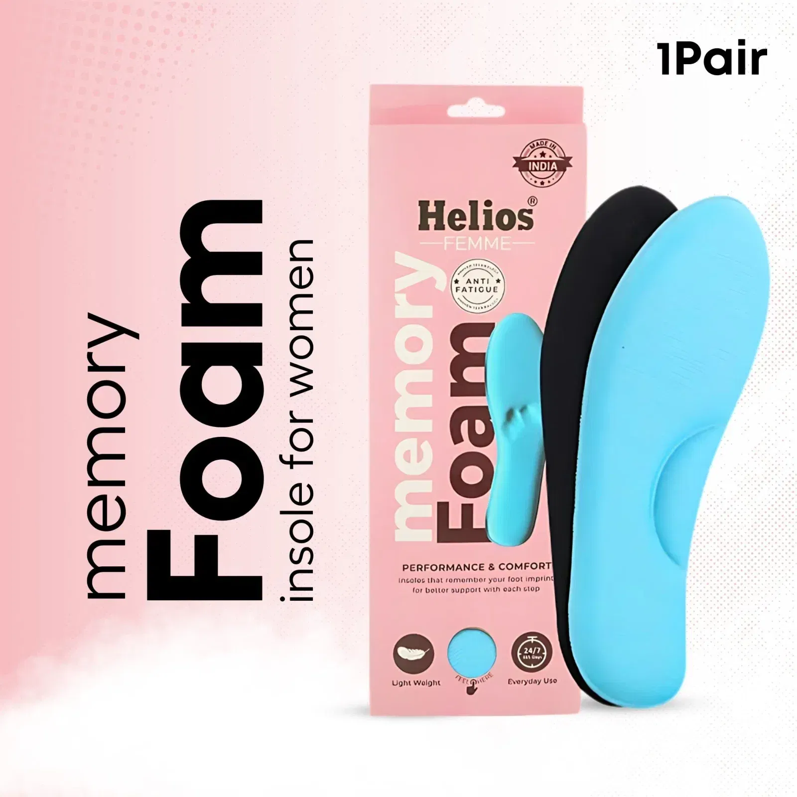 Helios Memory Foam INSOLE for Ladies - Size 3-8