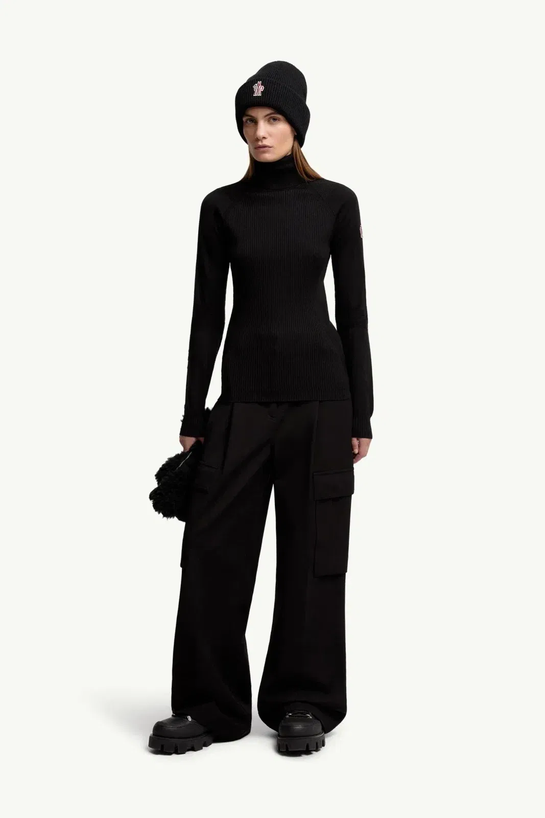 Moncler Wool Blend Turtleneck Sweater Black Black