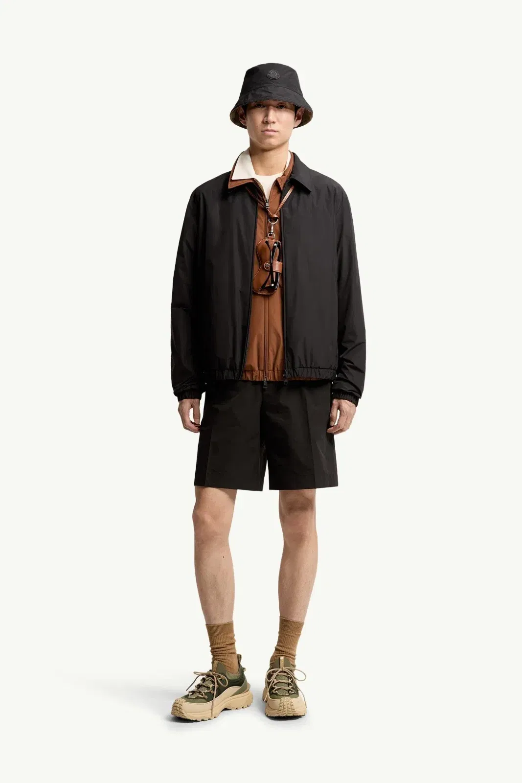 Moncler Seersucker Shorts Black Black