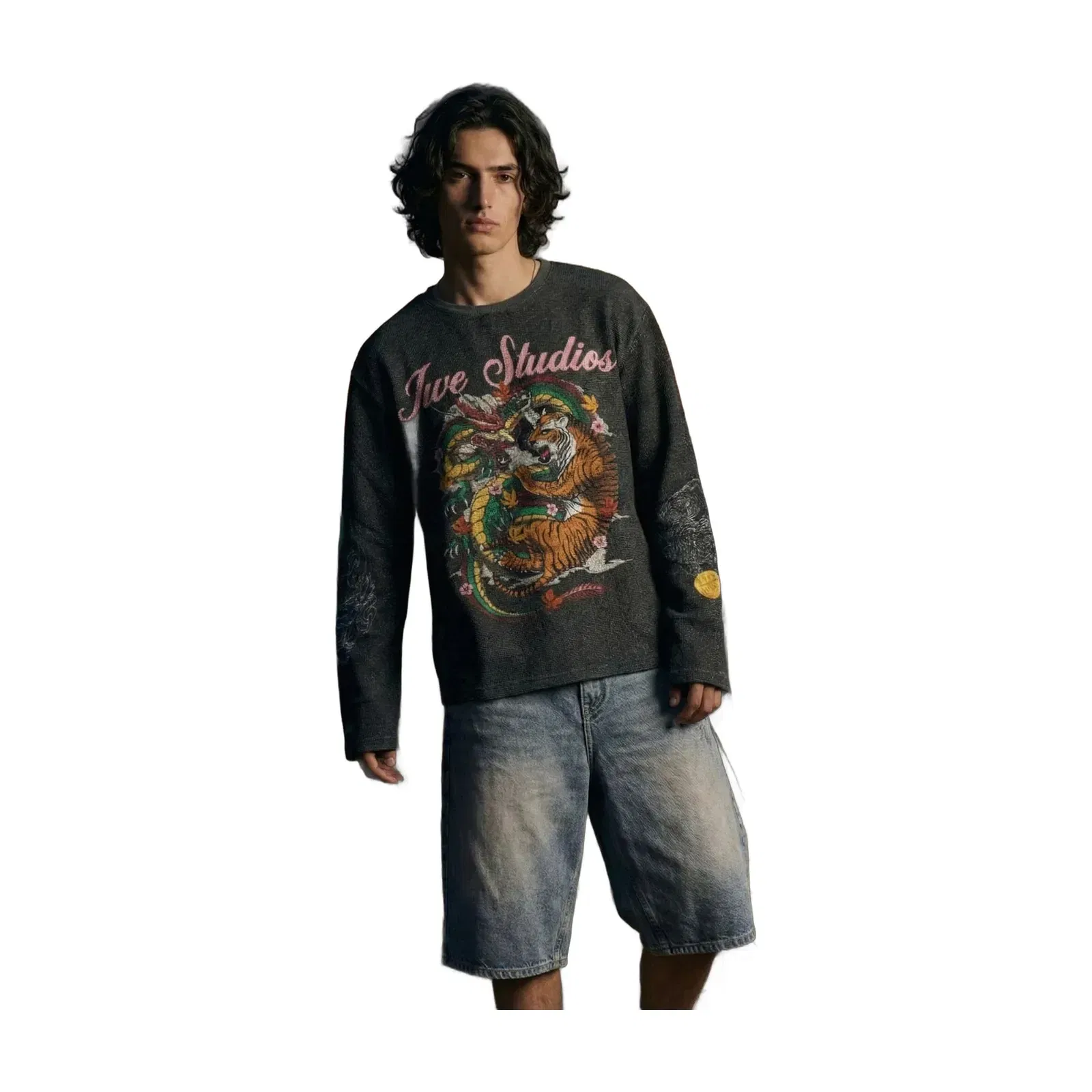 Dragon x Tiger Waffle Full Sleeve T-Shirt