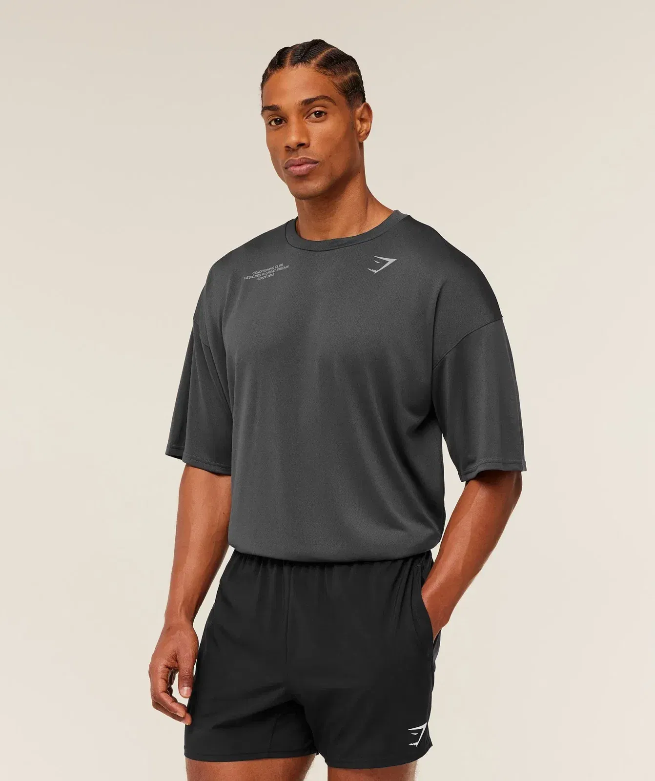 Gymshark Conditioning Club Oversized T-Shirt - GS Onyx Grey/GS Smokey Grey